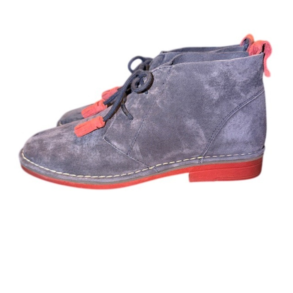 Hush Puppies Cyra Catelyn Blue Suede Ankle Booties Size 8.5 Chukka Desert Boots - Picture 2 of 8